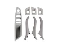 LHD RHDInterior Door Window Regulator Panel Trim Leather Pull Handle Inner Panel Pull Trim Cover Armrest Compatible For BMW 5 Series F10 F11(LHD Gray)