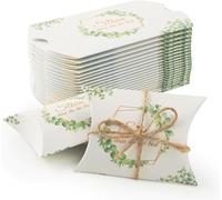 Lhdfyqt 50 Pièces Contenant Dragées, Papier Oreiller Bonbonnière Cadeau, Christening Favour Boxes, Boîtes Dragées Mariage, Dragees Boite Bapteme, pour Fête, Bonbons, Communion, Baptême
