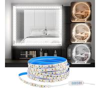 Lhdfyqt Lampe de Coiffeuse, Lampe de Miroir LED, 3 Couleurs Dimmable Lumière de Miroir, 2M Lumière Miroir Coiffeuse, Lampe de Maquillage 6,5 pieds/2 Mètres, avec 480 LED