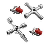 Lhdfyqt Lot de 2 clé 4 pans, clés cruciformes, clés universelles, robinet à 4 pans, clé triangulaire, pour compteurs d'eau, compteurs électriques, ascenseurs