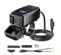 Lhdfyqt Prise USB Moto, Prise de Chargeur Moto USB, Prise USB 12V Moto, Moto Étanche Charge Rapide, Chargeur USB pour Moto, QC3.0 USB& PD Type C, pour Téléphone, Tablette, GPS
