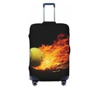 LHDGBNV Burning Tennis Pictures Housse de protection pour valise de voyage lavable élastique anti-rayures pour valises de 45,7 à 81,3 cm, Noir , L
