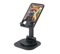 LHDGBNV Cute Fox Support de téléphone portable réglable en hauteur rotatif à 360° Support de téléphone portable pliable Accessoires de bureau Compatible avec tous les téléphones portables et tablettes