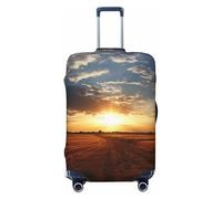 LHDGBNV Field Sunrise Housse de protection pour valise, lavable, élastique, anti-rayures, convient aux valises de 45,7 à 81,3 cm, Noir , S