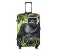 LHDGBNV Gorilla In The Grass Housse de protection pour valise, lavable, élastique, anti-rayures, convient aux valises de 45,7 à 81,3 cm, Noir , S