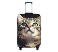 LHDGBNV Housse de protection pour valise de voyage en forme de chat - Lavable - Élastique - Anti-rayures - Convient aux valises de 45,7 à 81,3 cm, Noir , S
