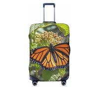 LHDGBNV Housse de protection pour valise de voyage Monarch Butterflies - Lavable - Élastique - Anti-rayures - Convient aux valises de 45,7 à 81,3 cm, Noir , L