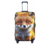 LHDGBNV Housse de protection pour valise de voyage motif renard mignon lavable élastique anti-rayures pour valises de 45,7 à 81,3 cm, Noir , S