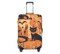 LHDGBNV Housse de protection pour valises de voyage Orange Vibrant Nightmare Housse de protection élastique lavable anti-rayures pour valise de voyage Convient aux valises de 45,7 à 81,3 cm, Noir , XL