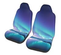 LHDGBNV Northern Lights Lot de 2 housses de siège avant de voiture, élastiques, respirantes, douces et confortables, ajustement universel pour la plupart des SUV, berlines, camions