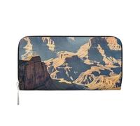 LHDGBNV Portefeuille en cuir synthétique pour femme et fille, fermeture éclair autour du porte-cartes de crédit, grand canyon Arizona long portefeuille pochette portefeuille étanche sac à main de