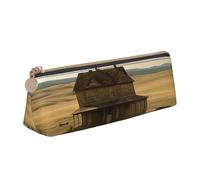 LHDGBNV Trousse à crayons en cuir, élégante trousse à crayons fine avec fermeture éclair, trousse à maquillage House on the Prairie pour le travail et le bureau