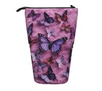 LHDGBNV Trousse télescopique « All Butterflies Are on Purple Background » - Joli support - Porte-crayons pop-up - Trousse de maquillage pour fournitures de bureau