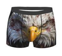 LHDGBWC Boxer pour homme - Ultra doux - Brossé - Extensible - Aigle à tête blanche - Drapeau américain, noir, Large