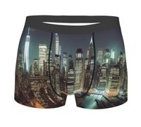 LHDGBWC Boxer pour homme - Ultra doux - Brossé - Extensible - New York City, noir, Large