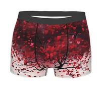 LHDGBWC Boxer pour homme ultra doux brossé extensible rouge avec cœur d'arbre, noir, XX-Large