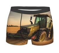 LHDGBWC Boxer pour homme ultra doux brossé extensible tracteur agricole récolte, Noir/blanc, S