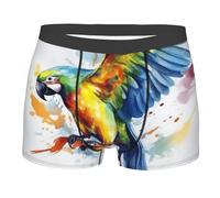 LHDGBWC Boxer pour homme ultra doux brossé stretch perroquet volant, Noir/blanc, S