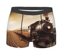 LHDGBWC Caleçons boxeurs pour homme - Ultra doux - Brossé - Extensible - Pour train et chemin de fer, noir, XX-Large