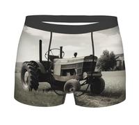 LHDGBWC Caleçons boxeurs pour homme - Ultra doux - Brossé - Extensible - Tracteur - Agriculture - Tranquil, Noir/blanc, S