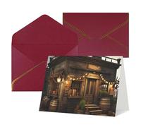 LHDGBWC Carte « Thinking of You » avec enveloppes, carte de vœux vierge de 10,2 x 15,2 cm, carte d'anniversaire pour toutes les occasions pour mariage, cartes de remerciement, magasin en bois rustique