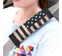 LHDGBWC Lot de 2 coussinets universels pour ceinture de sécurité de voiture - Drapeau américain - Pour harnais de landau - Pour ceinture de sécurité - Accessoires d'intérieur de voiture