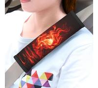 LHDGBWC Lot de 2 coussinets universels pour ceinture de sécurité de voiture - Flamme rouge - Housses de sangle de landau - Pour ceinture de sécurité - Accessoires d'intérieur de voiture