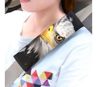 LHDGBWC Lot de 2 coussinets universels pour ceinture de sécurité de voiture - Motif drapeau américain et aigle - Pour ceinture de sécurité - Accessoires d'intérieur de voiture