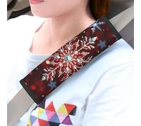 LHDGBWC Lot de 2 coussinets universels pour ceinture de sécurité de voiture - Motif flocon de neige - Pour harnais de landau - Accessoires d'intérieur de voiture