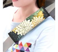 LHDGBWC Lot de 2 coussinets universels pour ceinture de sécurité de voiture - Pétales - Feuilles de jardin - Pour harnais de landau - Pour ceinture de sécurité - Accessoires d'intérieur de voiture