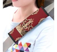 LHDGBWC Lot de 2 coussinets universels pour ceinture de sécurité de voiture - Rouge - Pour harnais de landau - Pour ceinture de sécurité - Accessoires d'intérieur de voiture