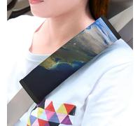 LHDGBWC Lot de 2 coussinets universels pour ceinture de sécurité de voiture - Vue depuis l'espace Amérique - Coussinets de harnais pour landau - Coussin d'épaule pour ceinture de sécurité