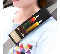 LHDGBWC Lot de 2 coussinets universels pour ceinture de sécurité Kwanzaa - Pour harnais et landau - Accessoires d'intérieur de voiture