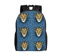 LHDGBWC Sac à dos de voyage léger pour ordinateur portable de 15,6" Motif tête de lion Bleu