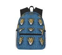 LHDGBWC Sac à dos de voyage léger pour ordinateur portable de 15,6" Motif tête de lion Bleu