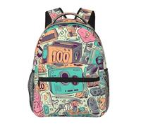 LHDGBWC Sac à dos de voyage léger pour ordinateur portable de 15,6 pouces avec motif floral tropical pour homme et femme, Illustration I Love the 90s, taille unique