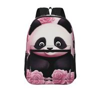 LHDGBWC Sac à dos de voyage léger pour ordinateur portable de 15,6 pouces avec peinture à l'encre de panda pour homme et femme, Motif panda rose, One Size, Sacs à dos de voyage
