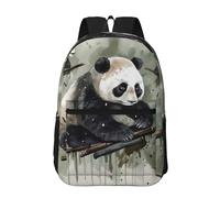 LHDGBWC Sac à dos de voyage léger pour ordinateur portable de 15,6 pouces avec peinture à l'encre de panda pour homme et femme, Peinture à l'encre Panda, taille unique