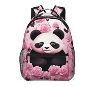 LHDGBWC Sac à dos de voyage léger pour ordinateur portable de 15,6 pouces avec peinture à l'encre de panda pour homme et femme, Motif panda rose, taille unique