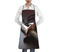 LHDGBWC Tablier de chef imperméable pour homme et femme - Tablier de chef réglable avec poches - Épée de samouraï du Japon - Tablier de cuisine pour cuisine, barbecue, nettoyage du gril, blanc, taille