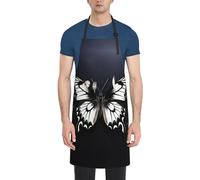 LHDGBWC Tablier de chef imperméable pour homme et femme - Tablier de chef réglable avec poches - Noir et blanc - Tablier de cuisine pour cuisine, pâtisserie, barbecue, peinture, nettoyage du gril