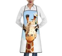LHDGBWC Tablier de chef imperméable pour homme et femme - Tablier de chef réglable avec poches - Tablier de cuisine girafe pour cuisine, pâtisserie, barbecue, nettoyage