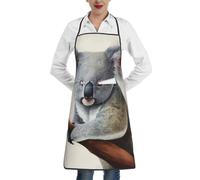 LHDGBWC Tablier de chef imperméable pour homme et femme, tablier de chef réglable avec poches, tablier de cuisine koala et papillon pour cuisine, pâtisserie, barbecue, nettoyage du barbecue