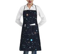 LHDGBWC Tablier imperméable pour homme et femme - Tablier de chef réglable avec poches - Constellation d'étoiles - Tablier de cuisine pour cuisine, pâtisserie, barbecue, nettoyage de barbecue