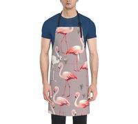 LHDGBWC Tablier imperméable pour homme et femme - Tablier de chef réglable avec poches - Motif flamant rose - Tablier de cuisine pour cuisine, barbecue, peinture, nettoyage