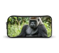 LHDGSJE Gorilla in The Grass Trousse à crayons légère Grande capacité Organiseur de papeterie de bureau, blanc, 22*12*5cm, Trousse à crayons