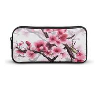 LHDGSJE Trousse à crayons aquarelle avec fleurs de cerisier - Légère - Grande capacité - Organiseur de papeterie de bureau, blanc, 22*12*5cm, Trousse à crayons