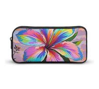 LHDGSJE Trousse à crayons légère avec fleurs hawaïennes, grande capacité, organiseur de papeterie de bureau, blanc, 22*12*5cm, Trousse à crayons