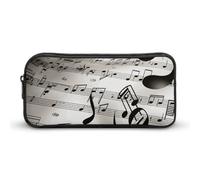 LHDGSJE Trousse à crayons légère avec imprimé notes de musique - Grande capacité - Organiseur de papeterie de bureau, blanc, 22*12*5cm, Trousse à crayons