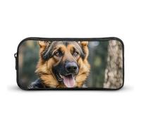 LHDGSJE Trousse à crayons légère avec motif berger allemand - Grande capacité - Organiseur de papeterie de bureau, blanc, 22*12*5cm, Trousse à crayons